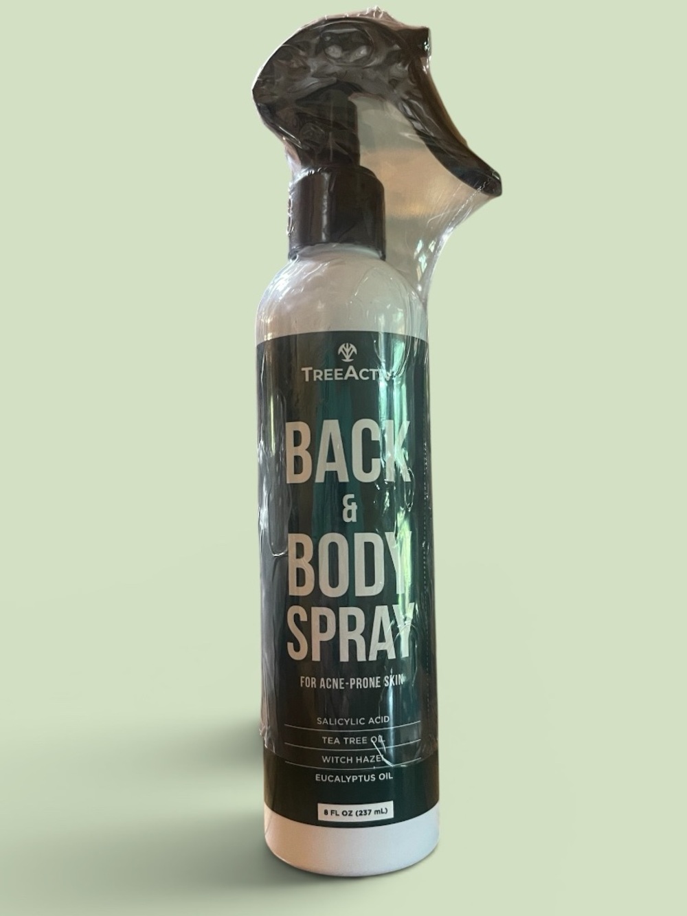 New Sealed TreeActiv 8 fl Oz For Acne Prone Back & Body Spray Large Size